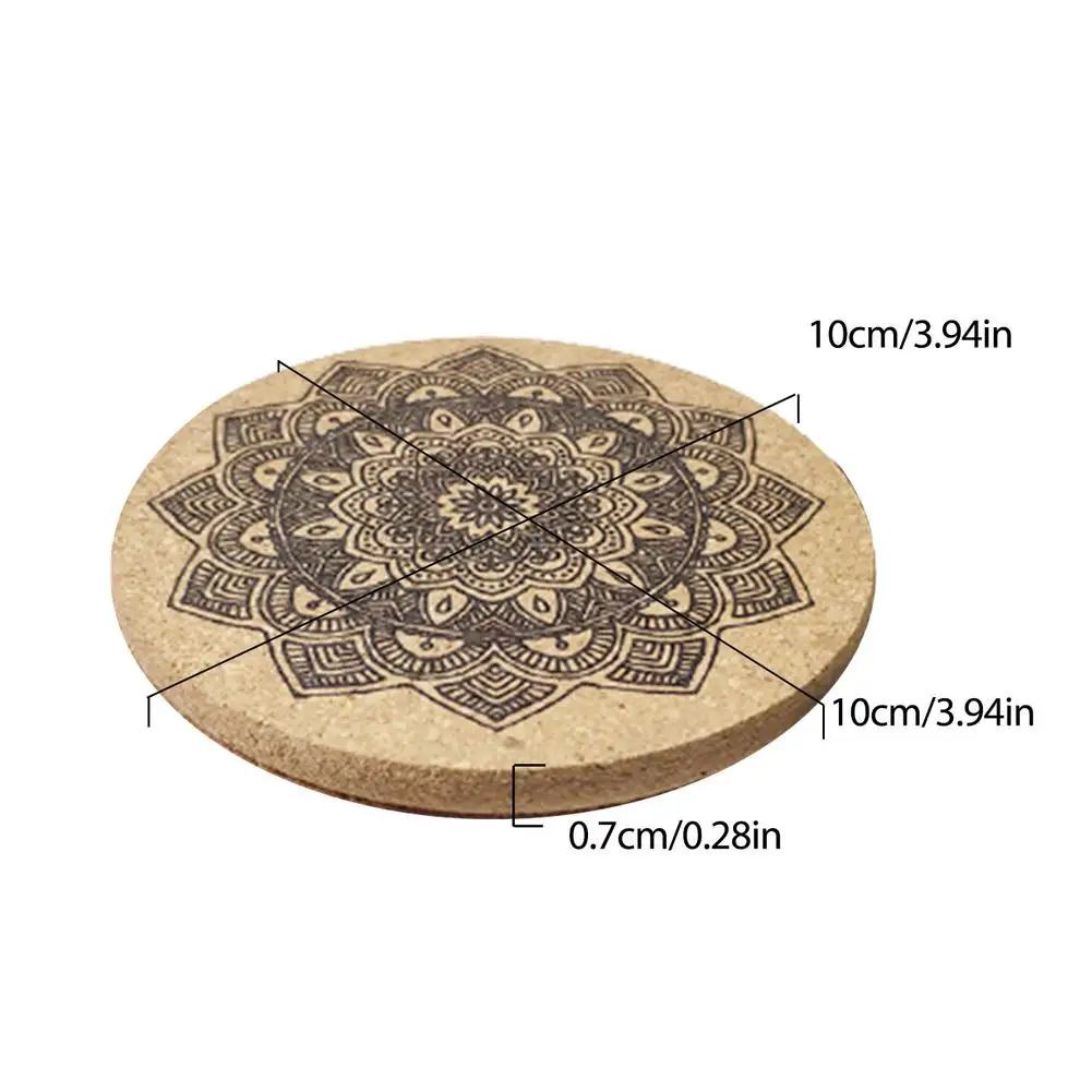 Подставки 8 шт./компл. Nordic Mandala Design круглая пробка премиум деревянные подставки