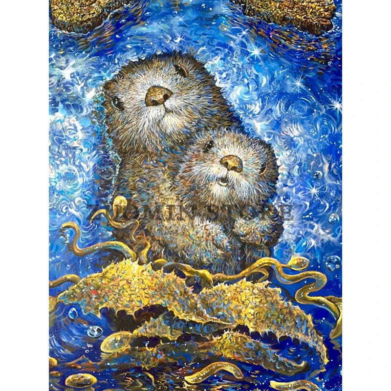 5D DIY  Diamond Painting Animals  Otter Cross Stitch Full Square Diamond Embroidery Mosaic Picture of Rhinestones Decor Gift