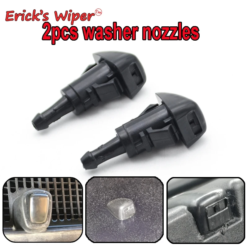 Erick's Wiper 2Pcs Front Windshield Washer Jet Nozzle For Kia Sorento 2 10 - 14 For Kia Sportage MK4 2015 - 2020 OE# 986303J000