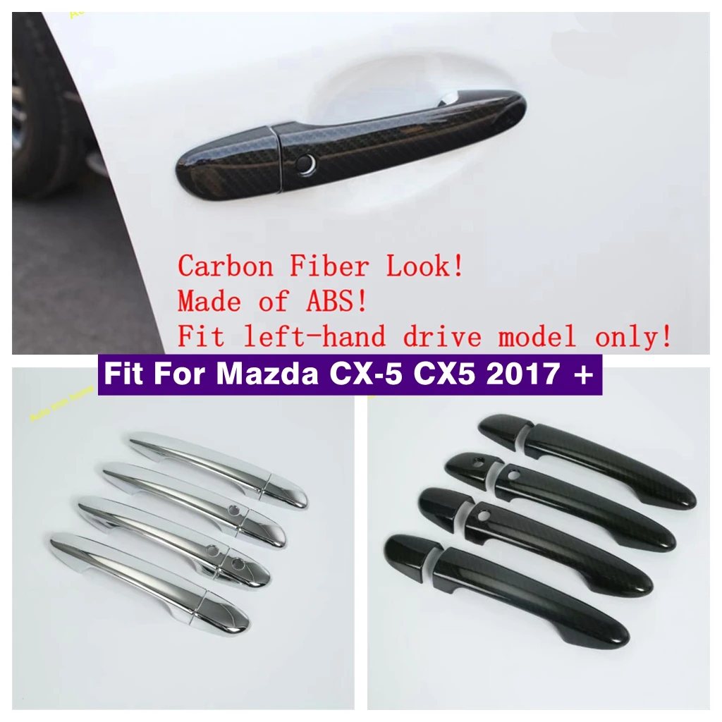 

Side Door Pull Doorknob Handle Catch Decoration Cover Trim Fit For Mazda CX-5 CX5 2017 - 2022 ABS Carbon Fiber Auto Accessories