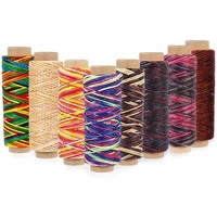 lmdz 8pcs high quality durable leather waxed thread cord for flat hand stitching for diy handicraft hand sewing tools