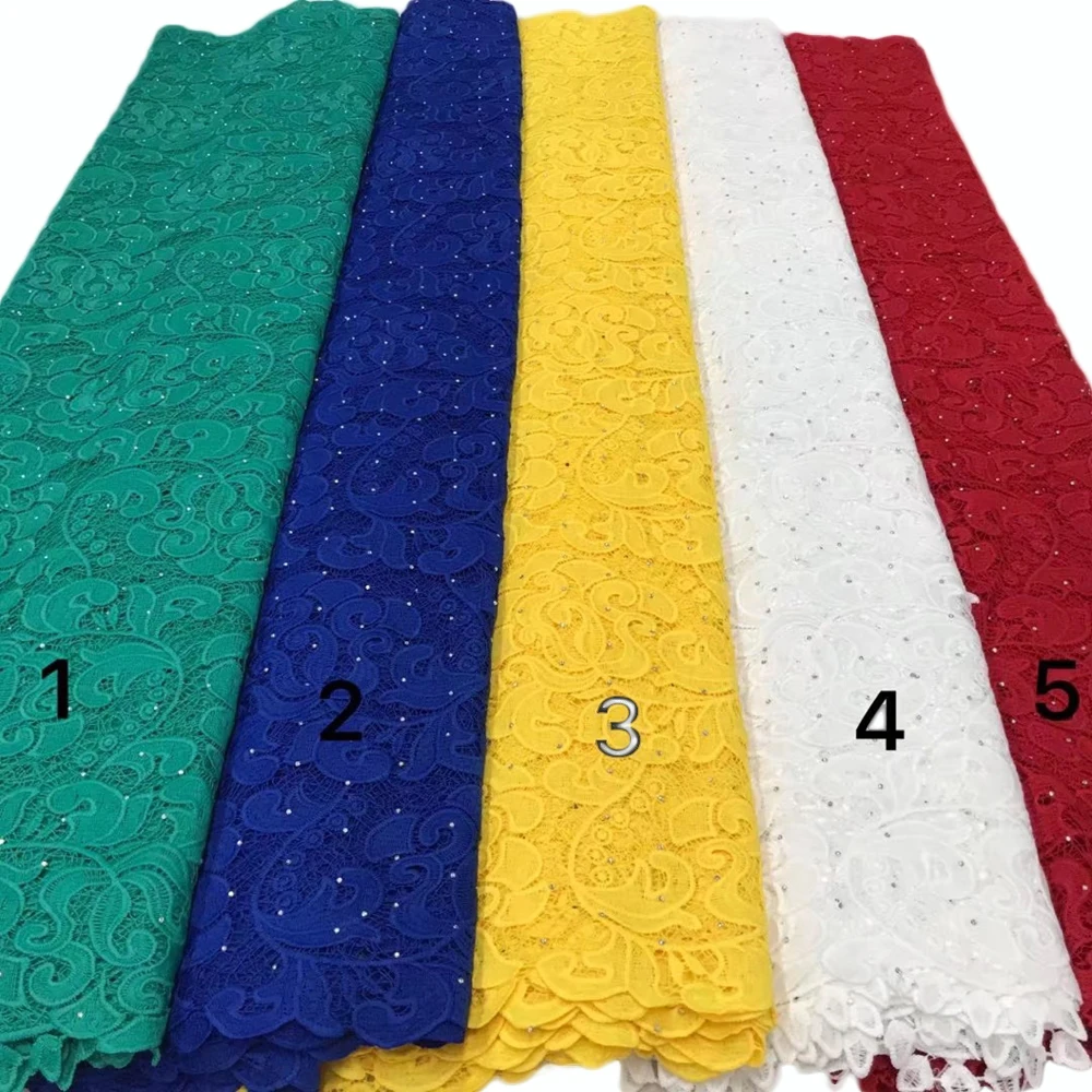 Анна Зеленый Африканский шнур кружева Водорастворимая Ткань 2020 Высокое качество