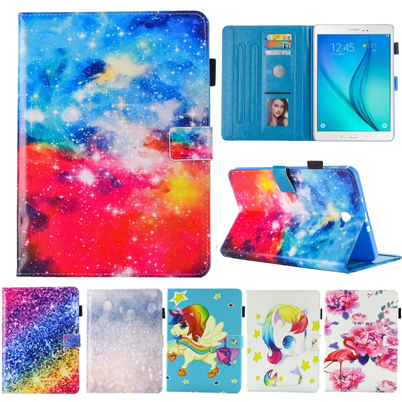 Чехол для Samsung galaxy Tab A 8 0 2017 дюймов модель T385 чехол Galaxy умный кожаный со слотом карт