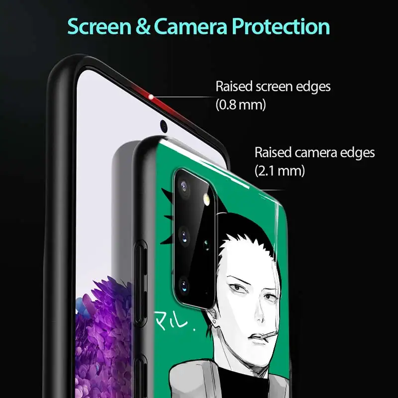 

Naruto shippuden shikamaru for Samsung Note 20 S20 Ultra Plus A91 A71 A51 A41 A31 A21 A21S A11 A01 Bright Black Phone Case