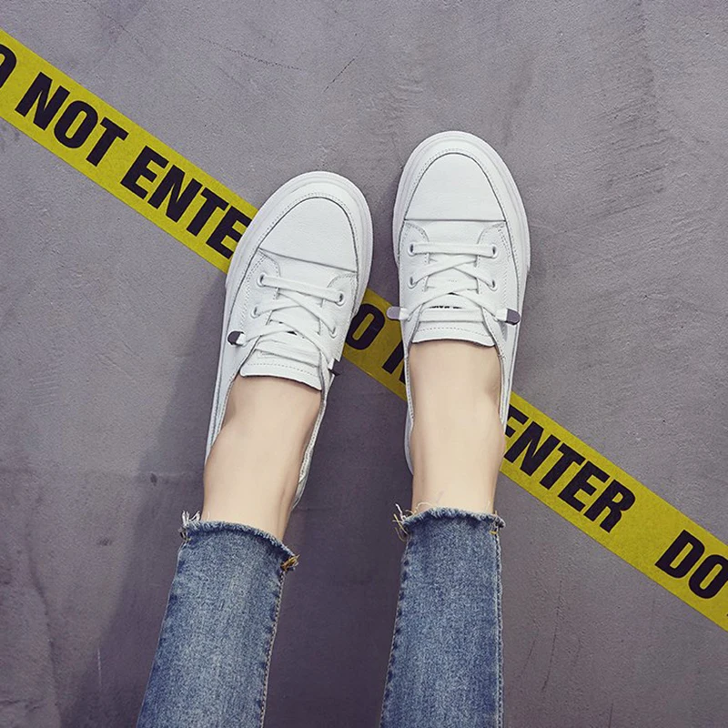 Прямая поставка Новинка 2019 года женская Повседневная Белая обувь удобная из