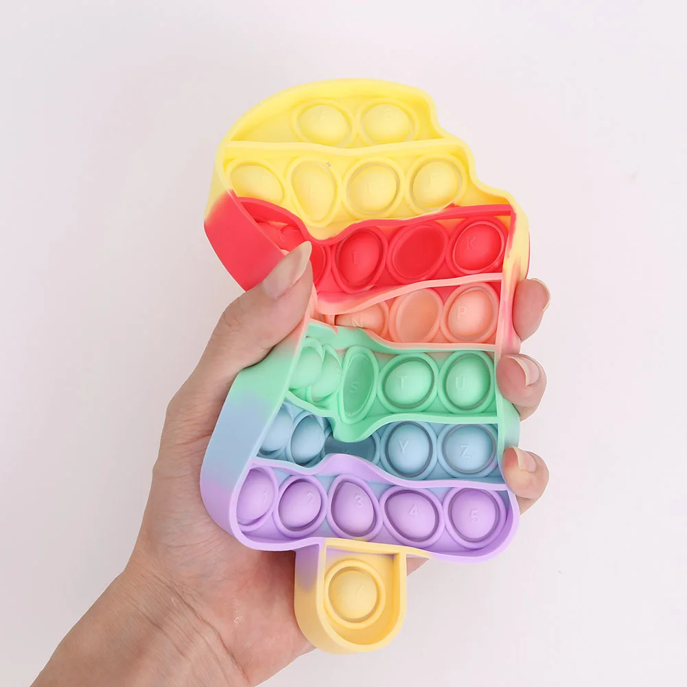 

Funny Push Bubble Fidget Toys Adults Children Reliver Stress Sensory Toy Rainbow Push Bubble Squishy Autism Antistress Toys