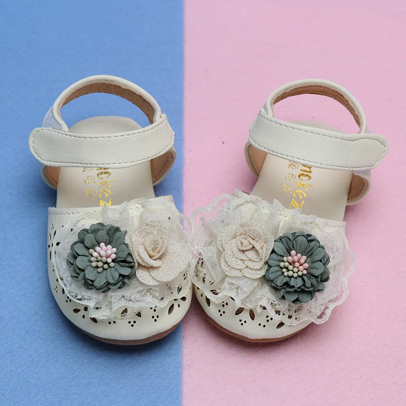 

Spring and Summer New Girls' Sandals Baby Girls Toddlers Shoes Children's Princess Flower Soft-soled Shoes Kids Sweet Shoes