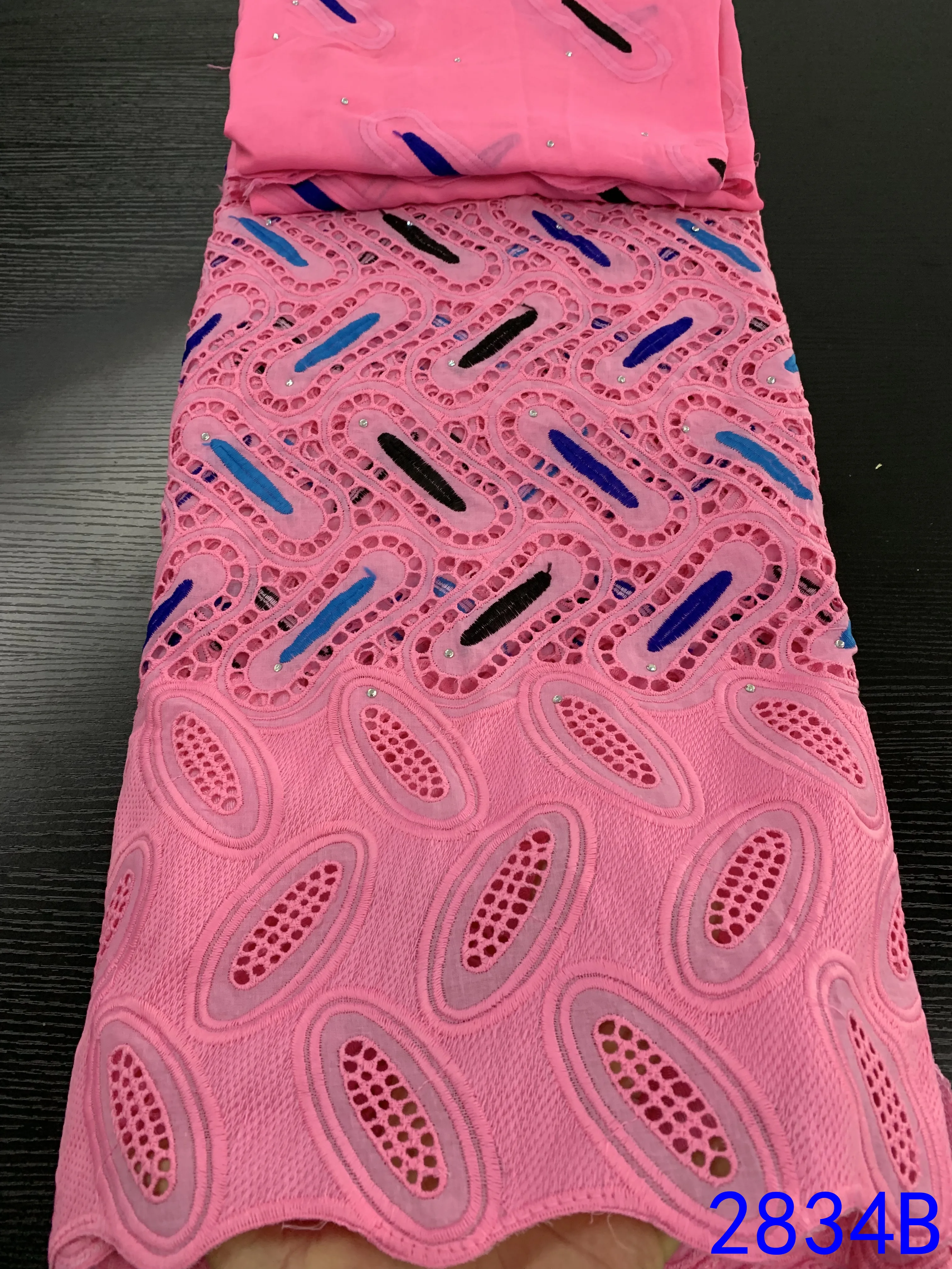 Высококачественная Черная хлопковая кружевная ткань 100% Африканское хлопковое