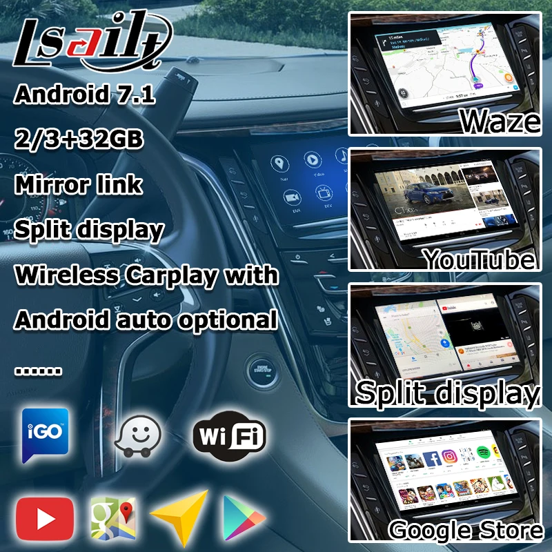 Android gps навигационная коробка для Cadillac Escalade и т. д. видео интерфейс mylink CUE intellilink система с беспроводной Carplay