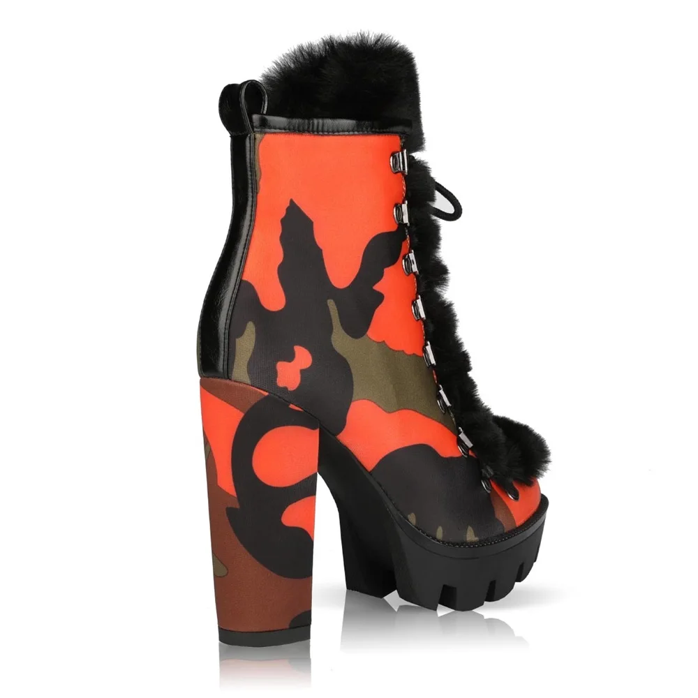 Женские ботильоны на платформе Perixir толстом каблуке со шнуровкой высоком