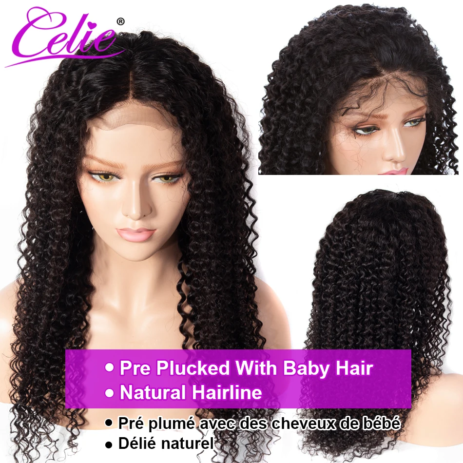 Парик из натуральных вьющихся человеческих волос Celie парик с фронтальной сеткой