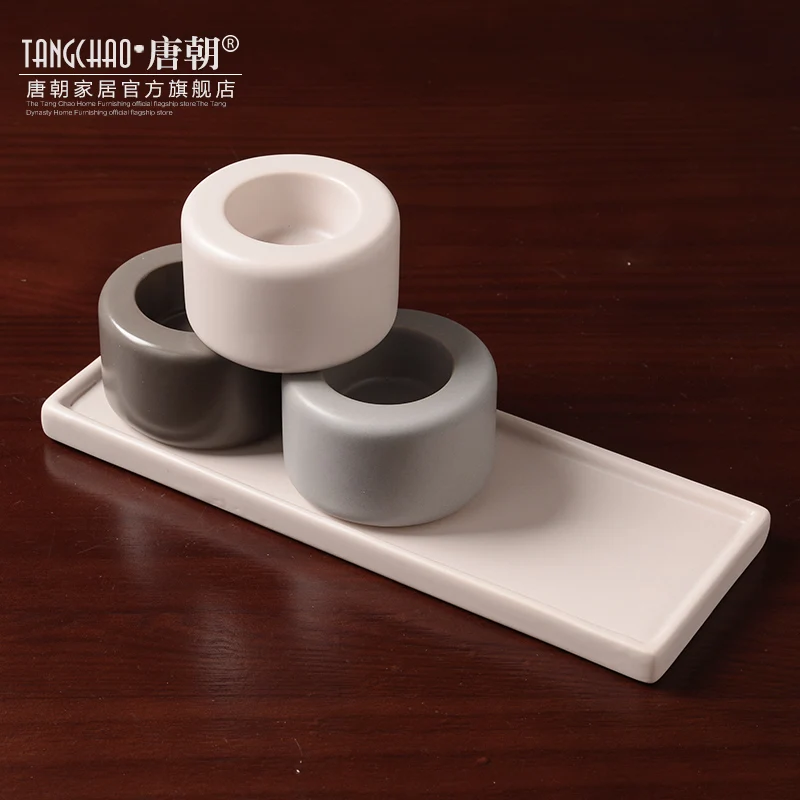 Винтажный маленький Каменный Подсвечник романтический ветрозащитный