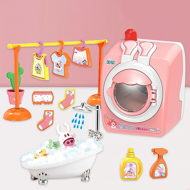

Pretend Play Washing Machine Toy Children'S Simulation Cleaner Girl Play House Toy Gift Design Kids Toys Gift