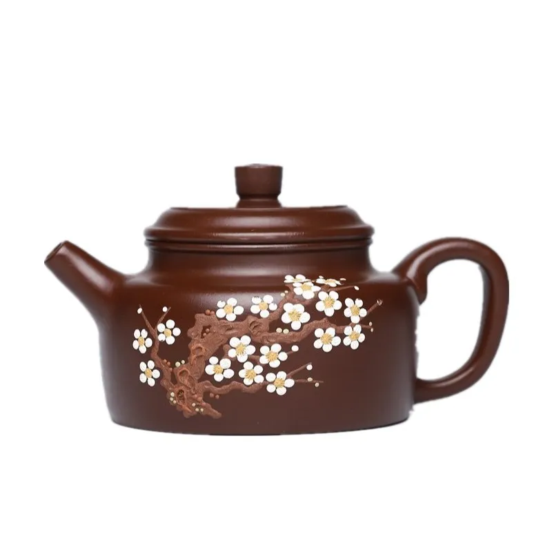 

Yixing purple clay clay clay painting plum blossom Dezhong pot Kung Fu tea pot