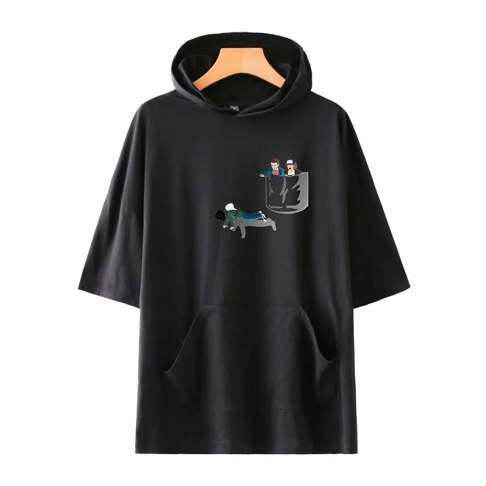 

River Valley Town Men's T Shirt 2019 Summer Slim Fitness Hooded Short-Sleeved Tees T-Shirt Slim Tshirt Homme 4XL