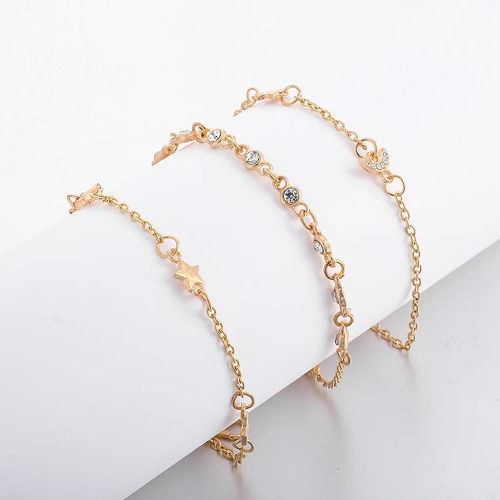 Женский модный браслет хит продаж простой изысканный звездная луна комбинация 3