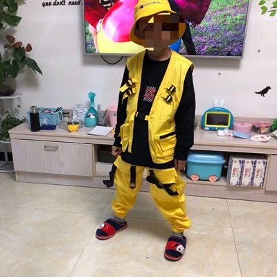 Children'S Jazz Dance Costumes Boys Street Dance Set Hip Hop Clothing For Girls Hiphop Pocket Set Ballroom Stage Outfits DQS306