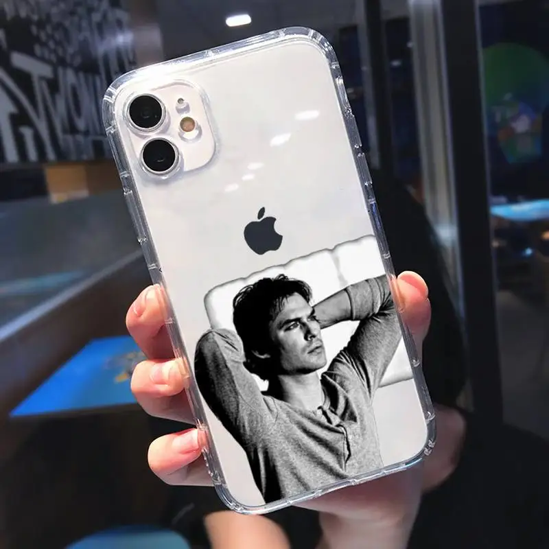 

The Vampire Diaries Stefan Damon Phone Case Transparent for iPhone 11 12 mini pro XS MAX 8 7 6 6S Plus X 5S SE 2020 XR