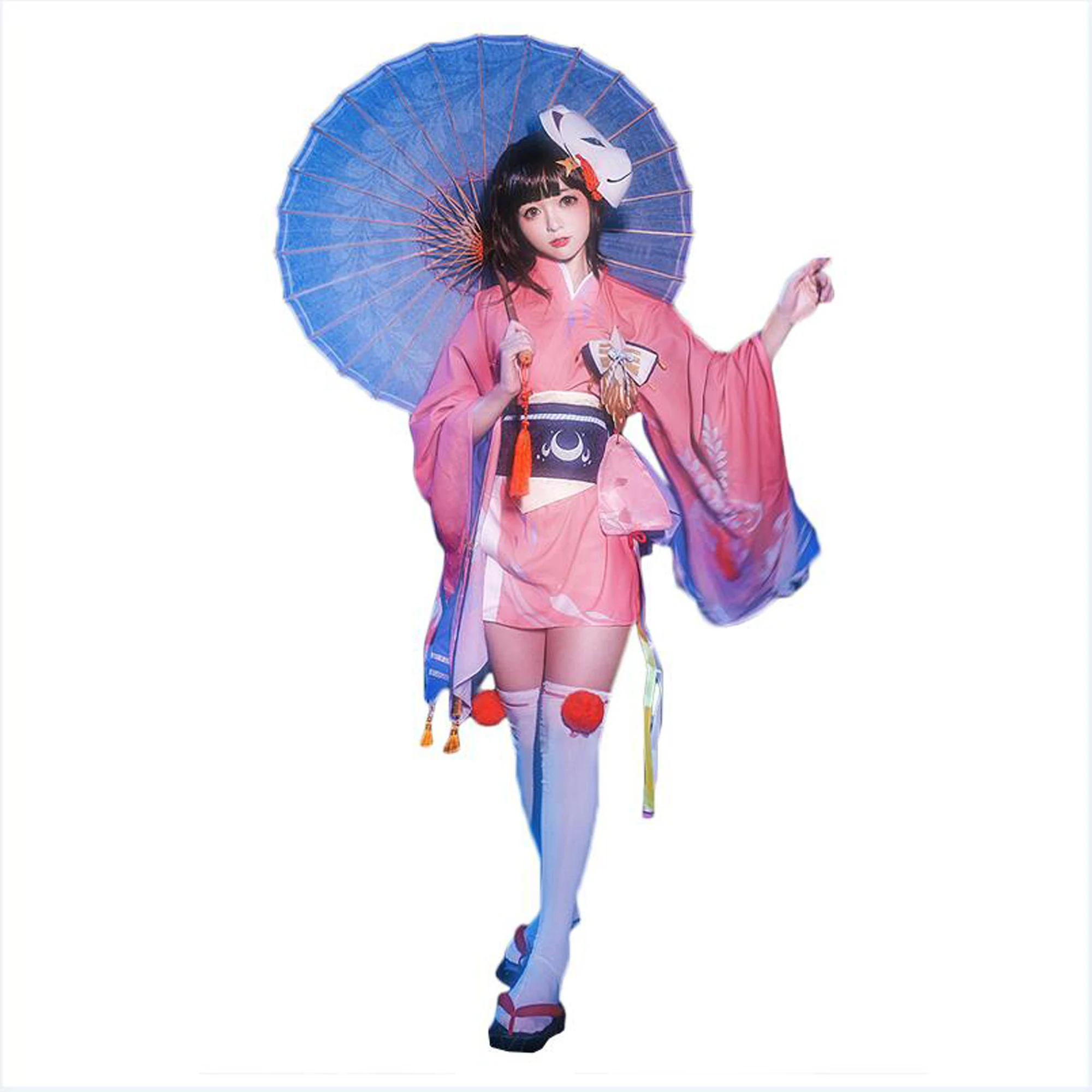 Новинка летнее кимоно для косплея LIVA GIRL из аниме Onmyoji Kagura с золотыми
