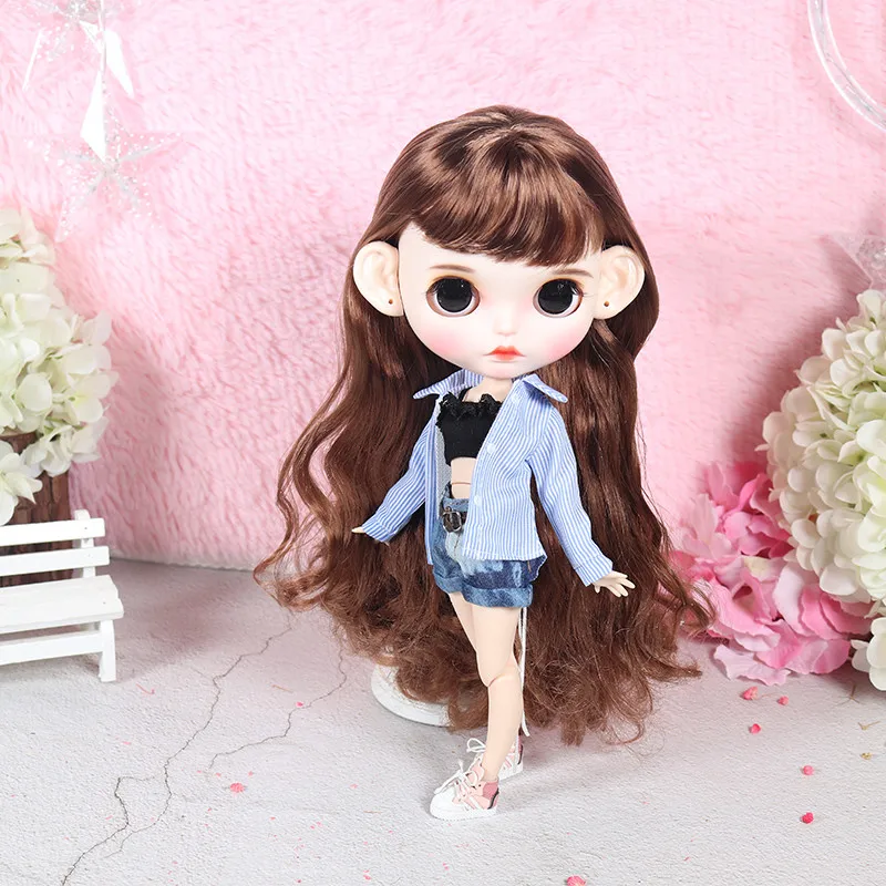 Рубашка в синюю полоску DBS Blyth кукла 30 см 1/6 | Игрушки и хобби