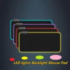 Супер-большой светильник-излучающие подставка под клавиатуру сторона-заблокирован игровой коврик для мыши утолщенной семь цветов RGB светодиодный светильник s мышь с подсветкой светильник коврик для мыши