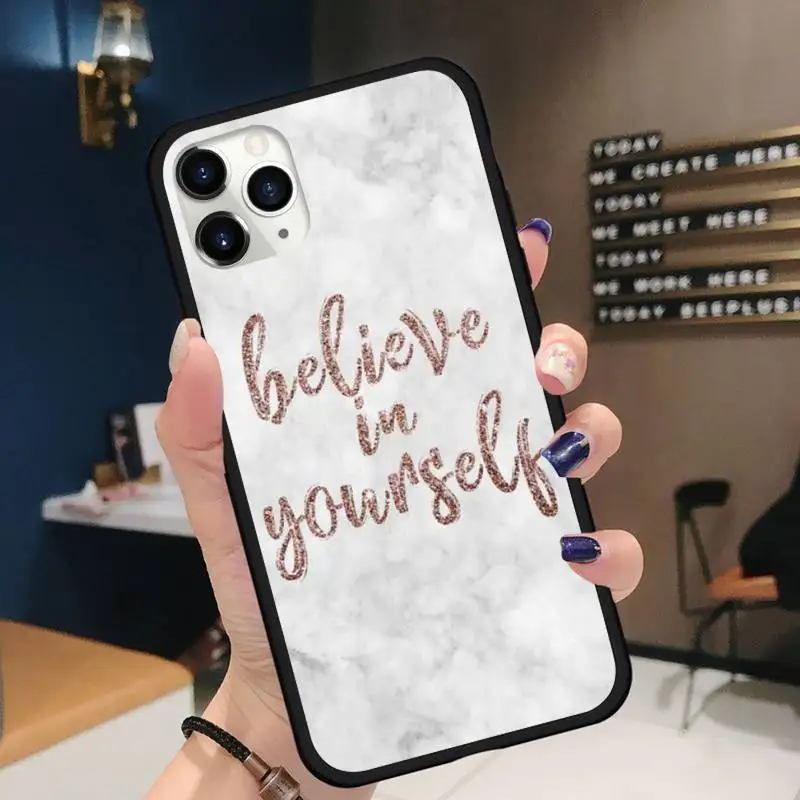 

Pink marble text Phone Cases for iPhone 11 12 pro XS MAX 8 7 6 6S Plus X 5S SE 2020 XR Soft silicone
