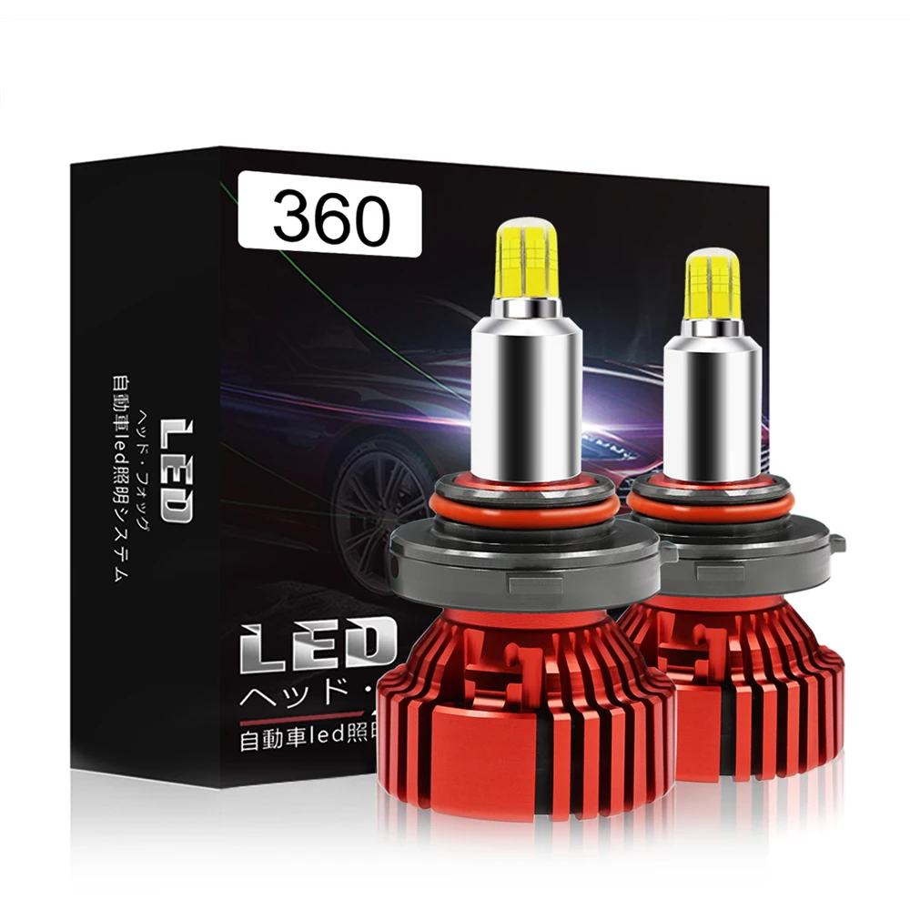 

3D 360° LED 9005 HB3 Headlight Lamp 12V 9000LM 9006 HB4 Canbus LED Bulb for Car Accessories Auto Headlamp Kit moto csp chips