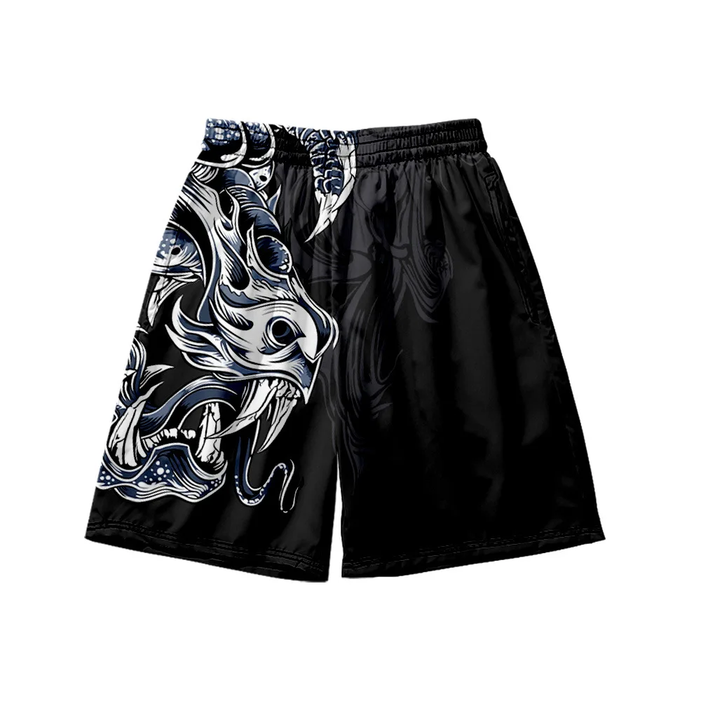 

2021 Summer Seaside Beach Home Large Size Dragon Holiday 3D Printing Quick-Drying Beach Shorts
