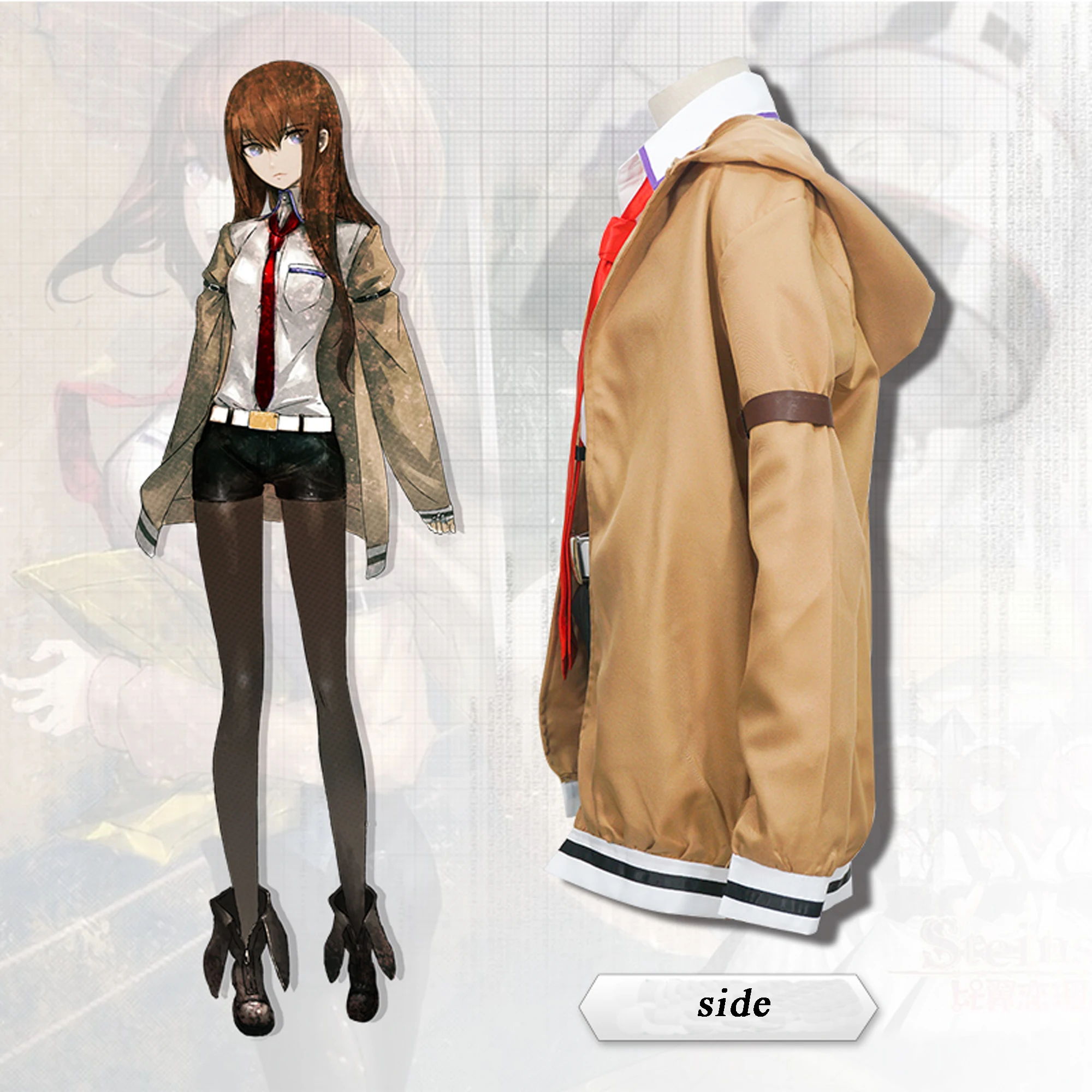 Костюм для косплея Steins Gate Makise Kurisu японский аниме костюм выступлений идеальный