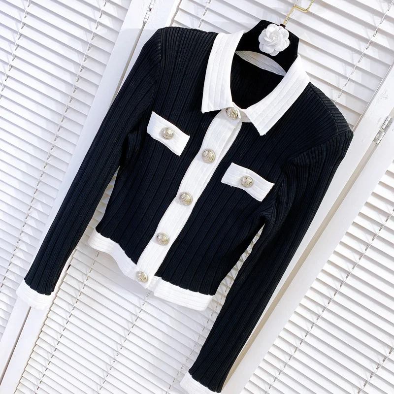 Ladies Office Single Breasted Knitting Jackets Long Sleeve Slim Sweaters Autumn Winter Casual Cardigan Sweater Female S M