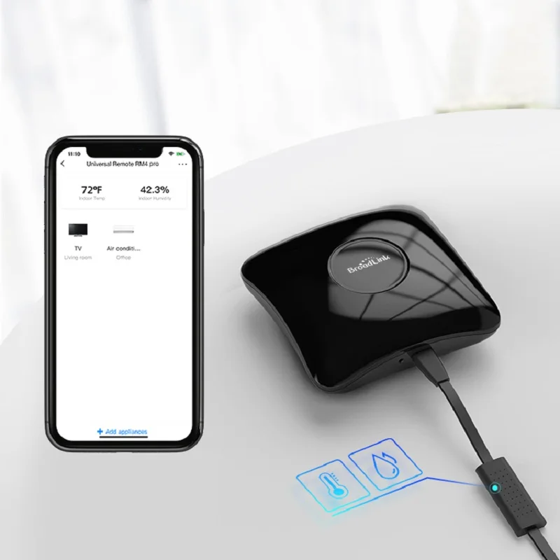 BroadLink RM4 Pro + HTS2  Version Wireless Universal Remote Hub with Smart Home Solution