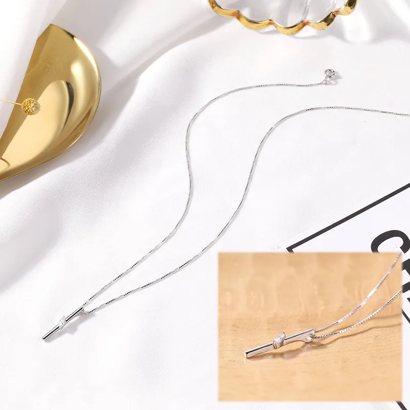 

CHIMERA Crystal Pendant Necklaces S925 Choker Korean Necklace for Women Girls Gift Chain Fashion Bling Jewelry Ornaments