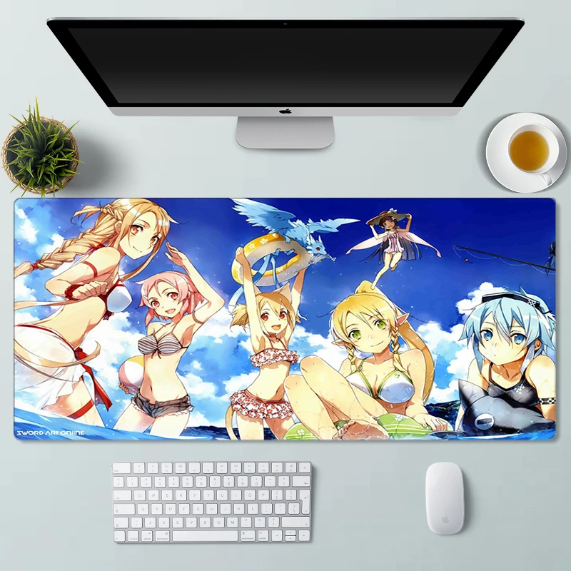 

Sword Art Online Mouse Pad Cute Pad Kawaii Gaming Accessories Deskmat Pc Gamer Complete Room Carpets Anime Mousepad Razer Mause