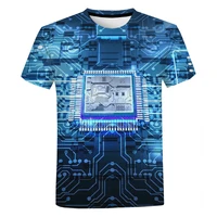 circuit board electronic chip t shirt unisex summer casual cool short sleeve men women harajuku streetwear oversized t shirt