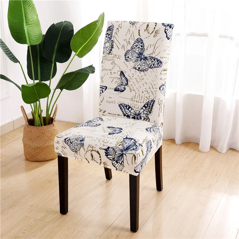 

Modern Printed Chair Cover Elastic Seat Covers Slipcover Removable And Washable Stretch Banquet Hotel Dining Room Cover