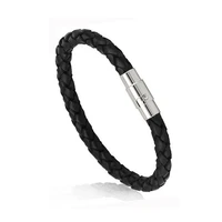 6mm simple accessories mens leather rope magnetic buckle braided bracelet nail buckle leather couple bracelet jewelry