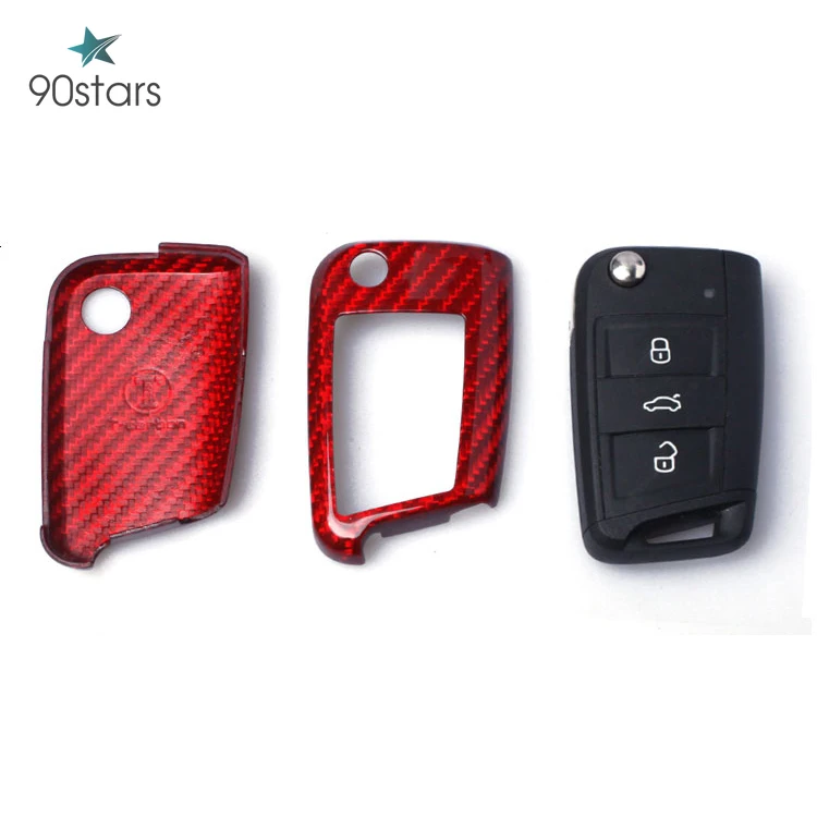 Чехол для автомобильного ключа из углеродного волокна VW Volkswagen Golf 7 Skoda Octavia A7 B8 Superb