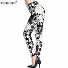 Женские штаны с цветочным принтом YSDNCHI, летние женские штаны пуш-ап для фитнеса, леггинсы с граффити