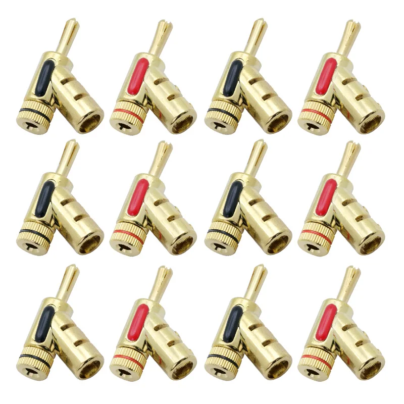 100 шт./50 пар позолоченный самоблокирующийся Разъем типа &quotбанан&quot тип винта
