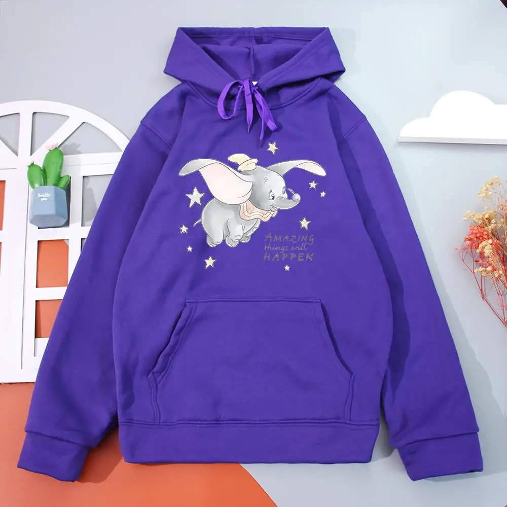Женские толстовки с капюшоном в виде слона из аниме повседневные свободные