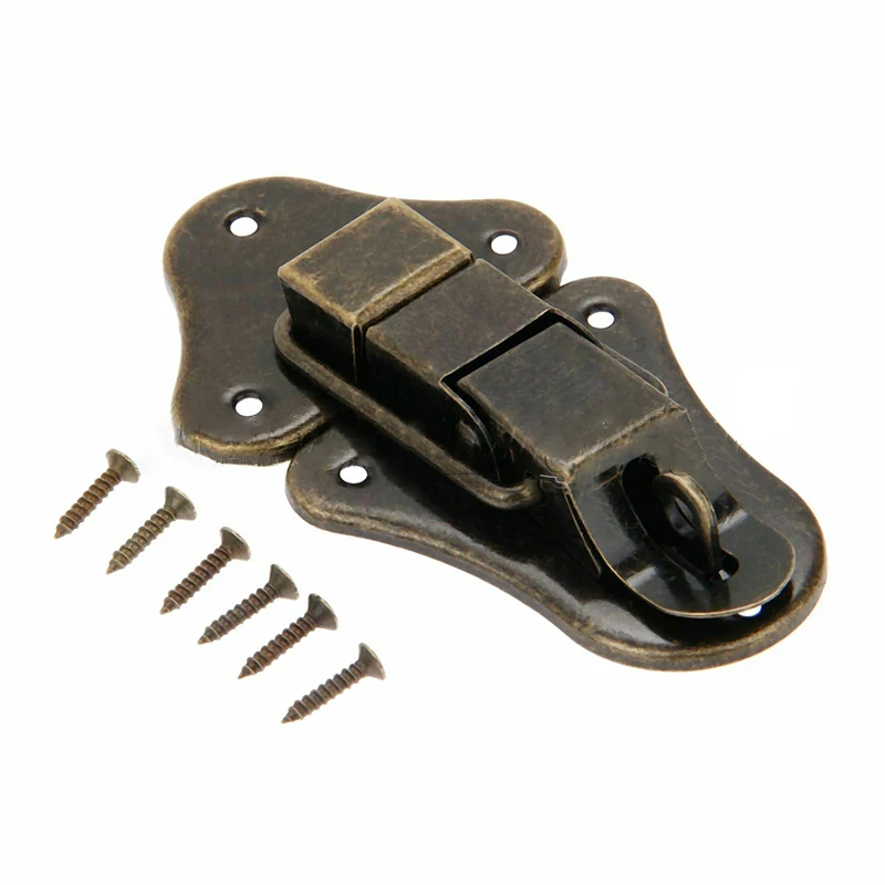 

Set Lock Latch 6pcs Screws Hardware Office Repair Toggle Tools Vintage Antique Style Bronze Drawer Home Jewelry Box