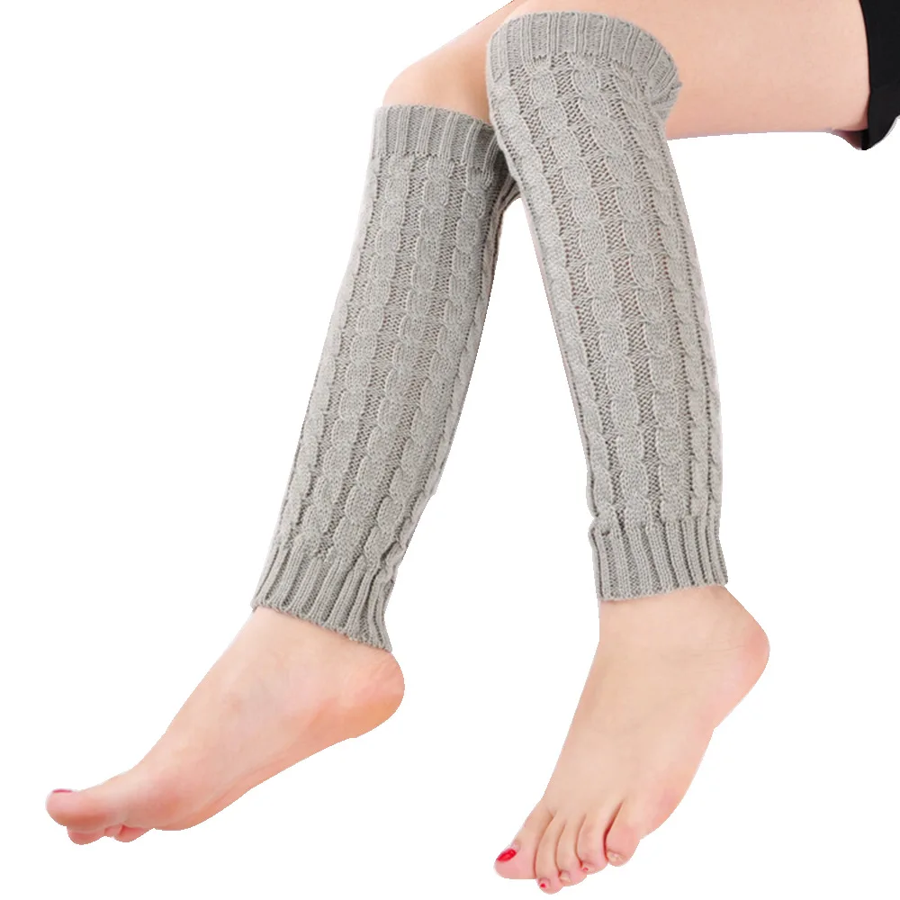 

1 Pair Winter Warm Leg Warmer Women Knee High Knitted Solid Crochet Leg Warmers Socks Boot Cuffs Beenwarmers Socks Leg Warmers
