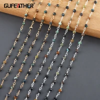 gufeather c263diy chainpass reachnickel free18k gold rhodium platedcopper metalnatural stonediy bracelet necklace1mlot