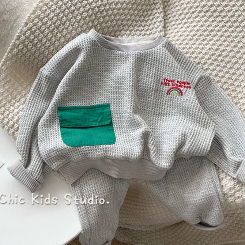 Спортивный костюм для мальчиков и девочек из 100% хлопка | Детская одежда обувь