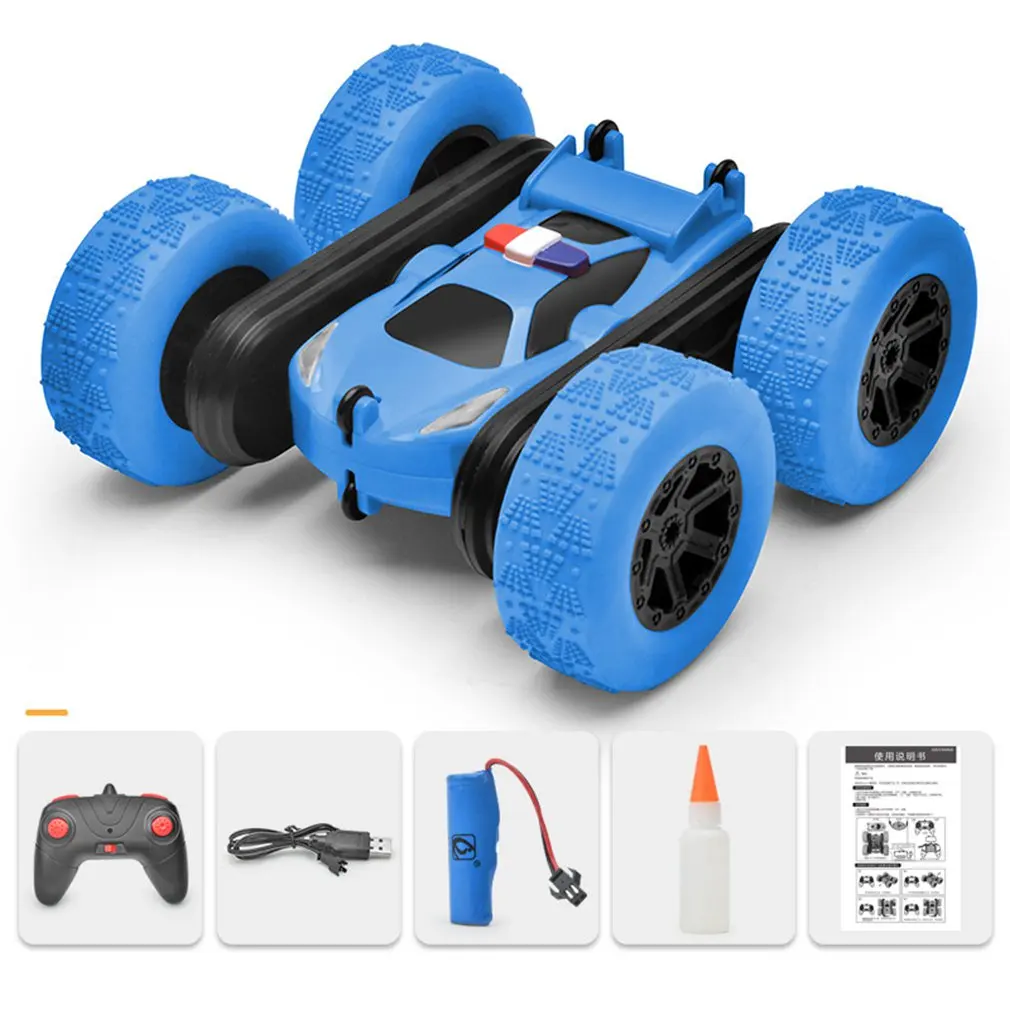 

RC Car 2.4G 360° Rotation Spray Children Charging Anti-Fall Tipping Bucket Double-Sided Remote Control Stunt Outdoor To