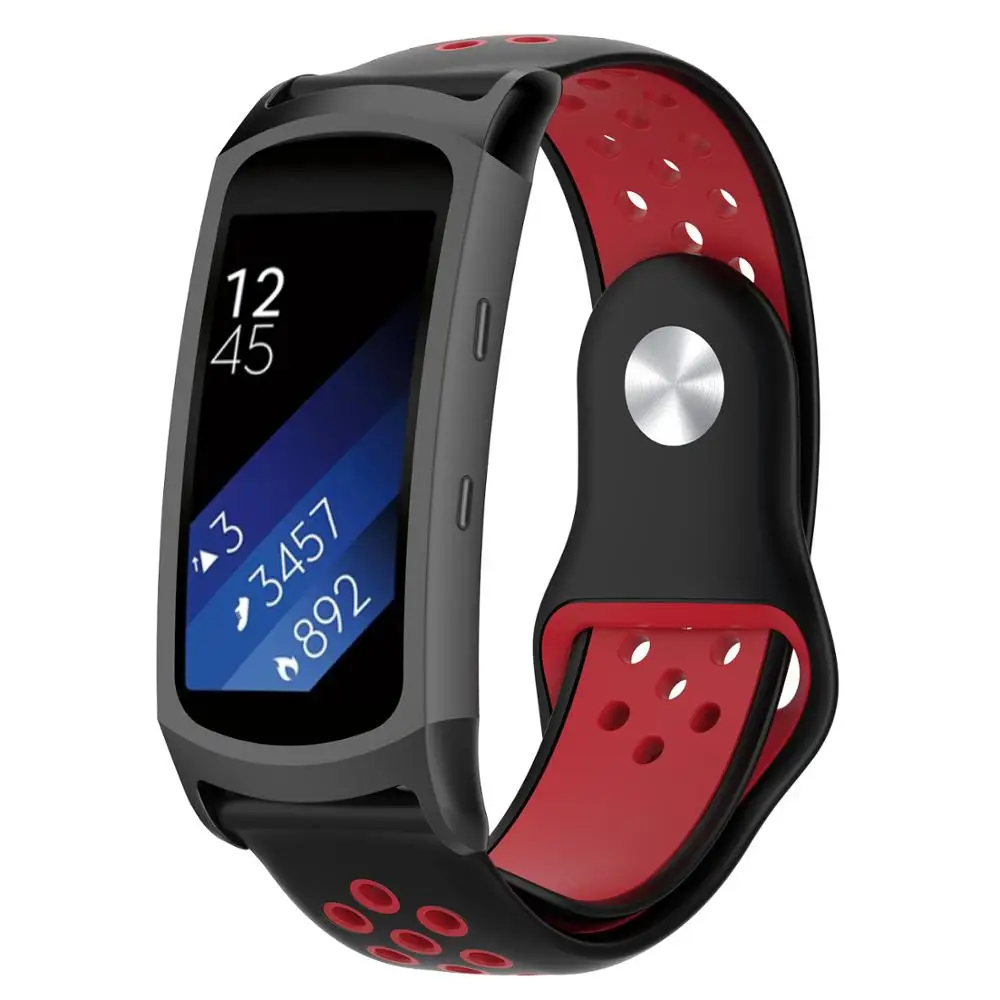 Black red Часы с силиконовым браслетом, сменный ремешок для samsung gear Fit 2 Pro/Fit2 Pro R365, ремешок для наручных часов - Цвет: Black red