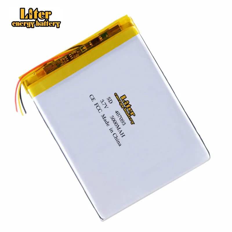 

3 Wire 407093 3.7V 5000mAh Liter energy battery Lithium polymer Battery with Protection Board For Tablet PC U25GT