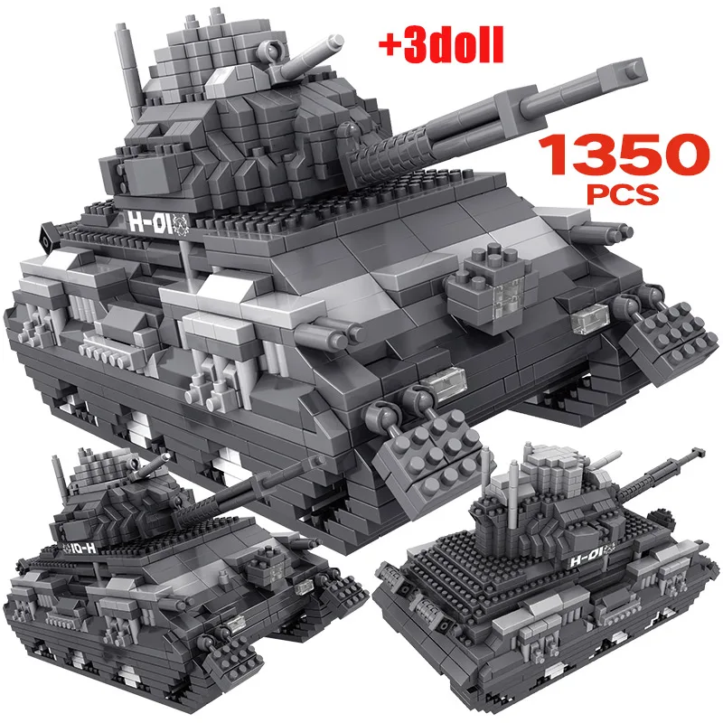 1350 шт. Детский конструктор танк|Блочные конструкторы| |