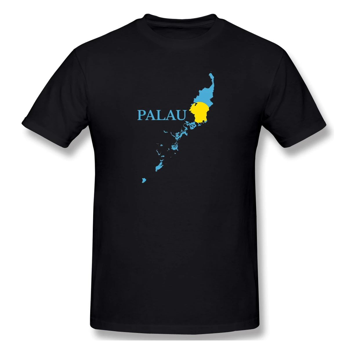 

Republic Of Palau Beluu Er A Belau Map Flag Men's Basic Short Sleeve T-Shirt Funny R282 Top tee Eur Size
