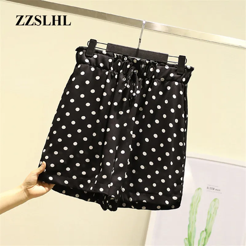 2020 summer fashion high-end polka dot loose wave dot high waist wide elastic band shorts 838